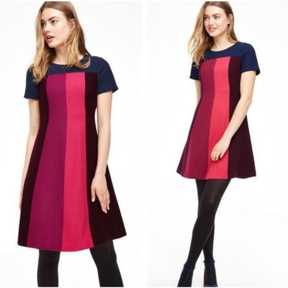Boden Panel Patsy Colorblock Short Casual Wool Blend Dress 6